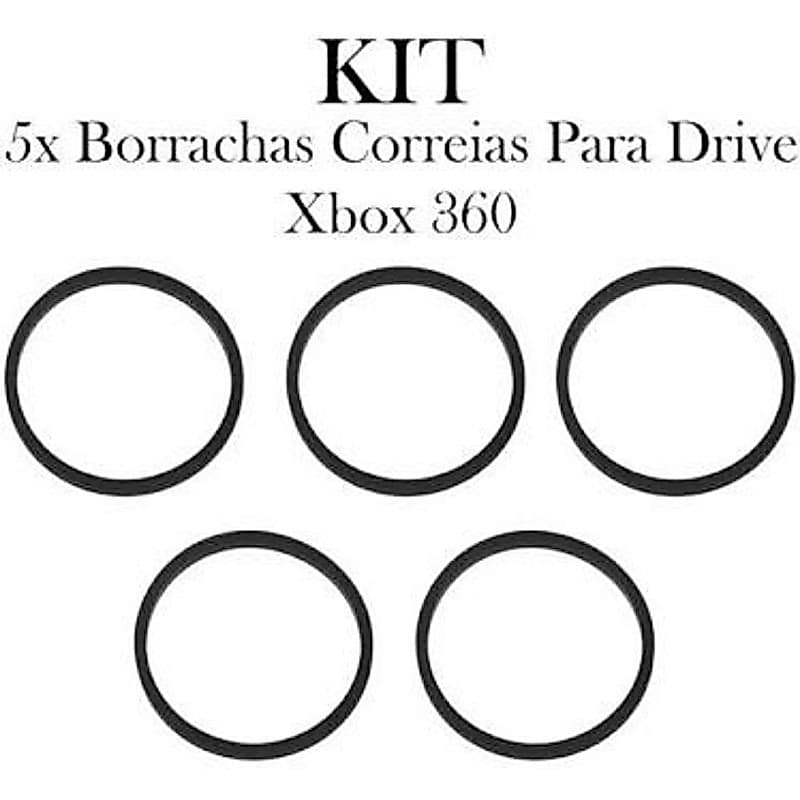 Kit 5 Correias de Borracha para Drive Xbox 360 Polia