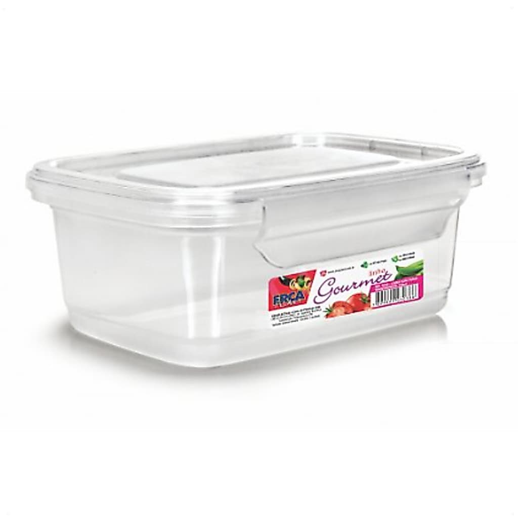 Marmita Fitness Pote 750ml Freezer E Microondas Caixa Retangular Gourmet C/ Travas Transparente