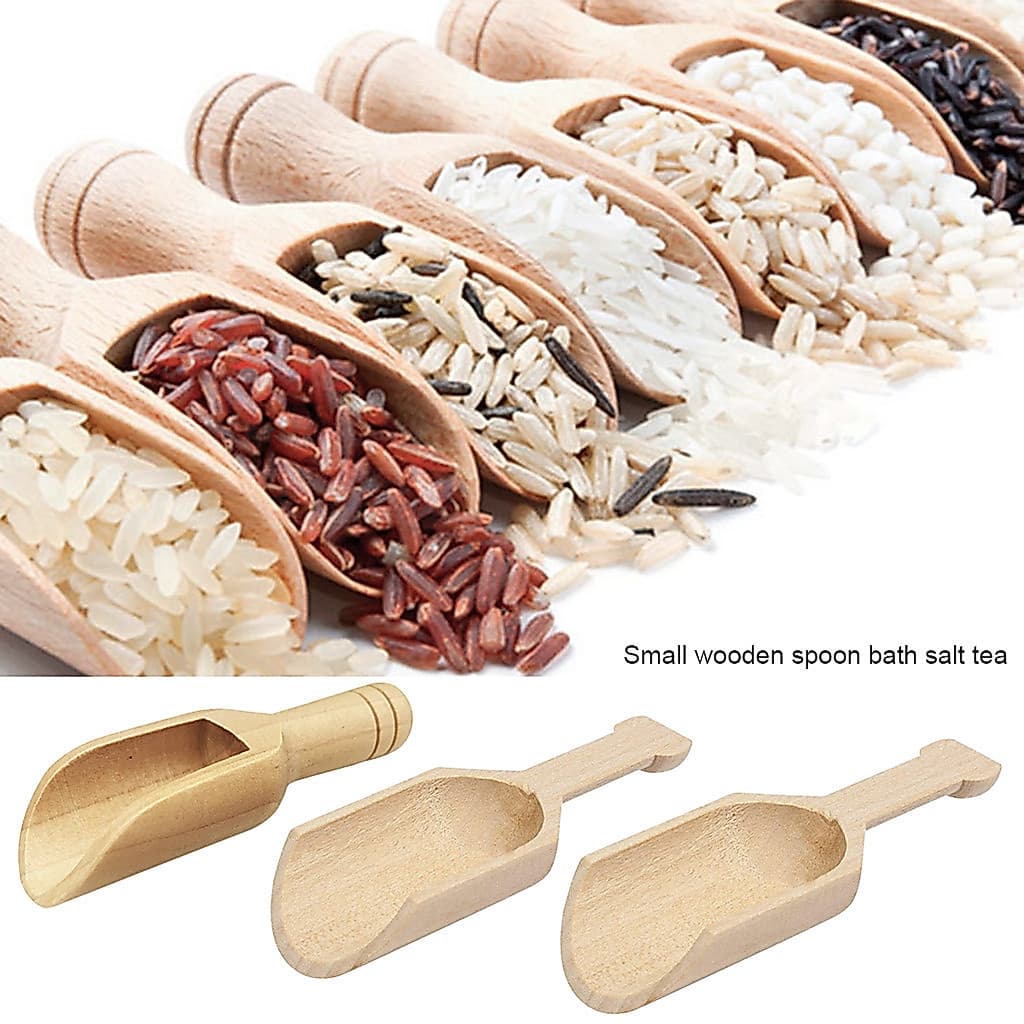 Conjunto de 1/2 peças de colheres redondas de bambu, tamanho pequeno/médio/grande, usadas para chá, café, sal, geleia, u
