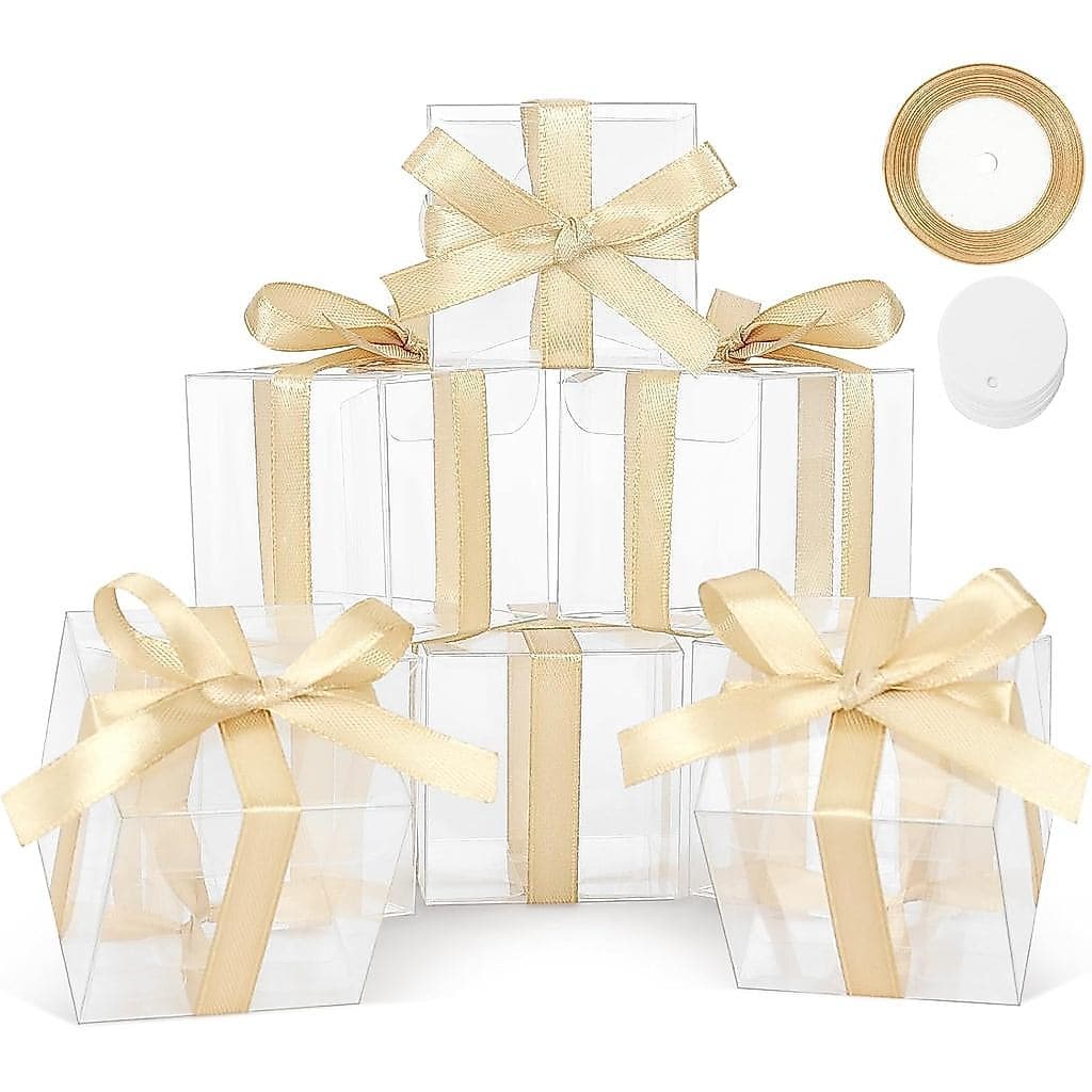 COTOPHER 120 peças de Caixas Transparentes para Lembranças, 1,5x1,5x1,5 Polegadas, Caixas Plásticas Transparentes para T