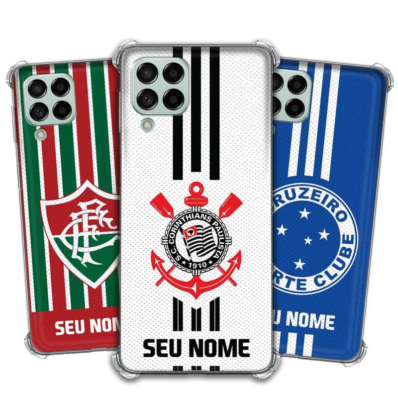 Capa Capinha - Samsung Galaxy M53 - Futebol Times do Brasil Personalizada com nome