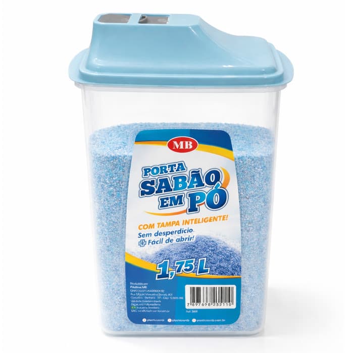 Porta Sabão em Pó 1KG com Dosador Inteligente Vedação Forte Não Empedra Organizador Prático para Lavanderia