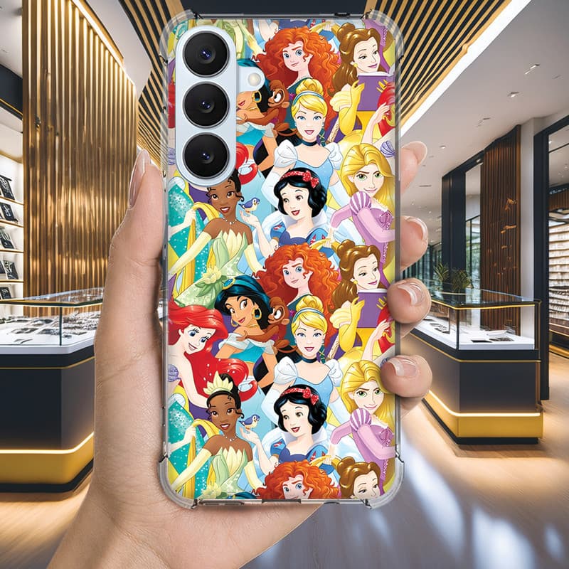 Capa Capinha GALAXY A24 A23 A22 A21S A21 A20S A20 A17 A16 A15 A14 Anti-impacto Personalizada desenho PRINCESAS (3108)