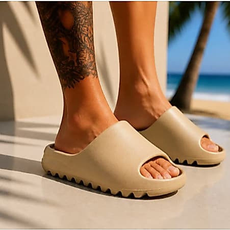 Chinelo Nuvem Slide Bege Material  100% Eva Confortável