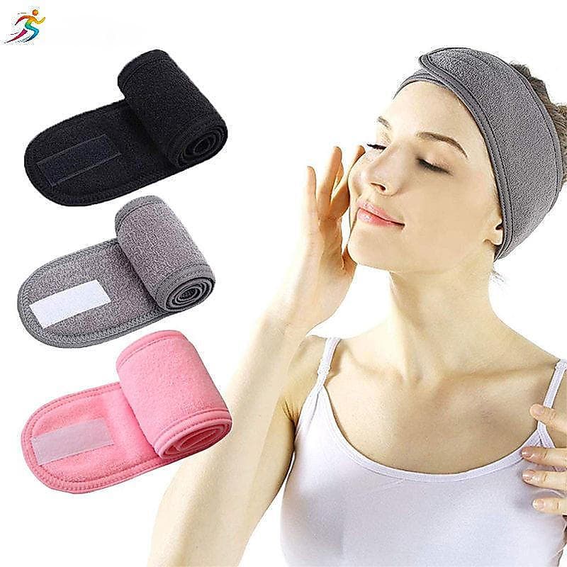 AOR Ajustável SPA Ampla Hairband Yoga Banho Chuveiro Maquiagem Lavagem Rosto Faixa De Cabelo Velcro Esportes Com Várias