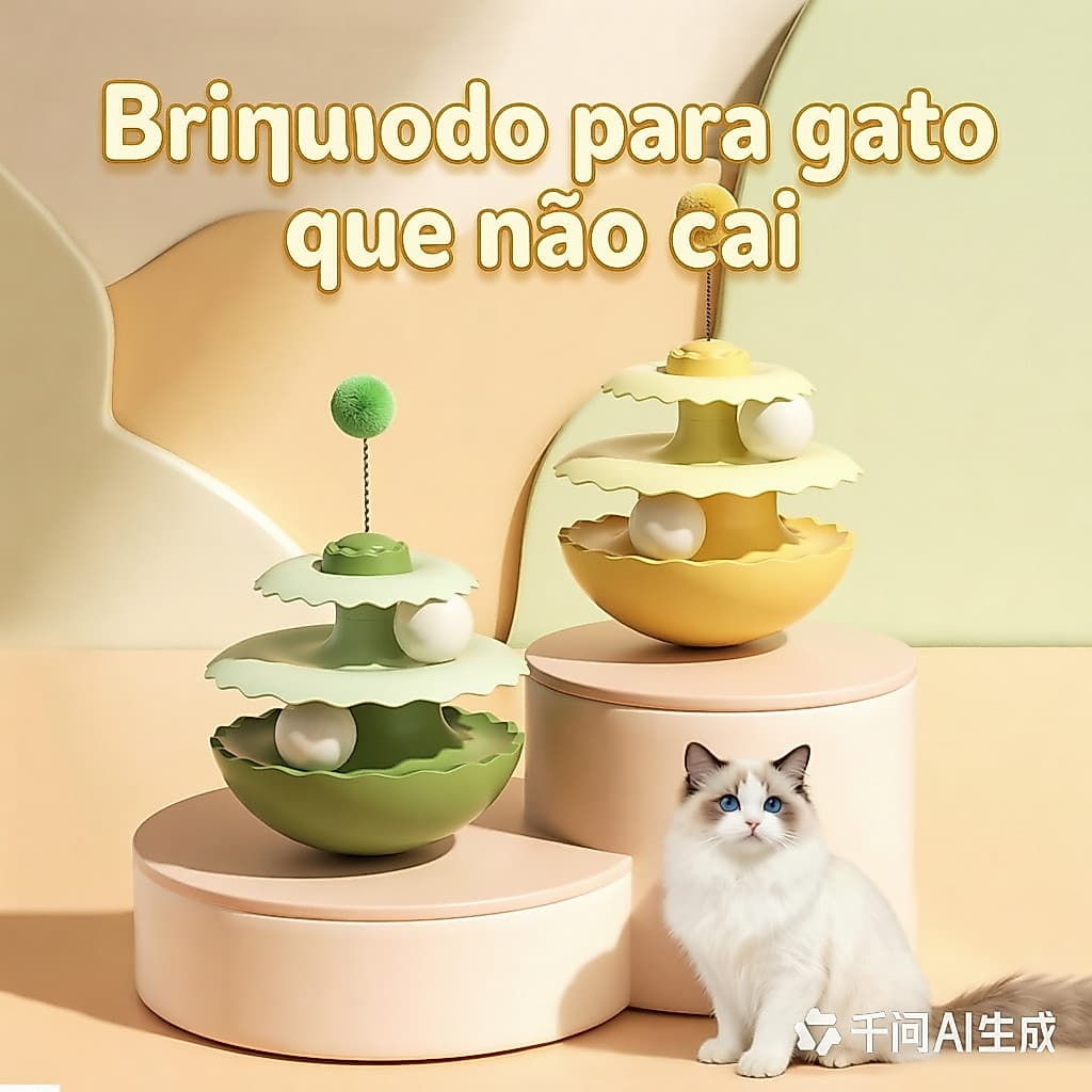 Chás Gatos Brinquedos para gatos Tumbler Cat Turntable Cat Teasing Stick Rotativo Auto-Feliz Tédio Aliviando Ferramenta
