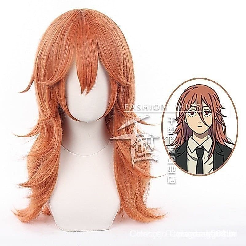 Peruca de Cosplay Angel Devil Chainsaw Man, Cabelo Sintético Resistente ao Calor, Marrom Laranja NTVW BYPE UICH CMRF ZAN