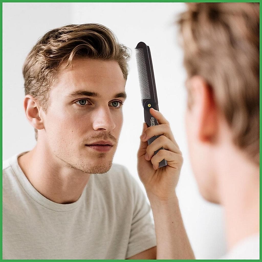Pente Dobrável Para Homens , Ergonômico , Portátil , Estilo De Cabelo , Barba , Alisamento , Escova Salão De Beleza , Vi