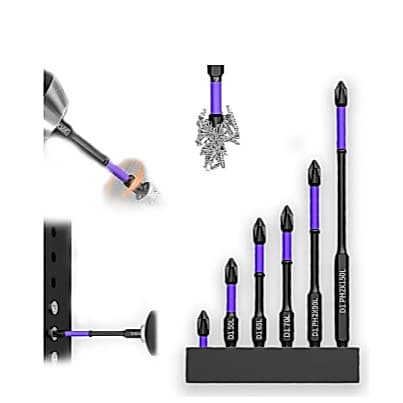 Conjunto de 18 peças, conjunto de bits de chave de fenda Phillips magnética PH2 roxo