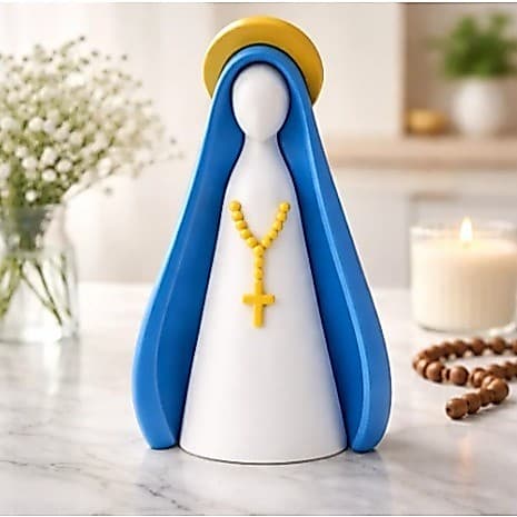 Nossa Senhora em Impressão 3D  Decoração Religiosa  Artesanato  Tamanhos  8cm Aleatorio