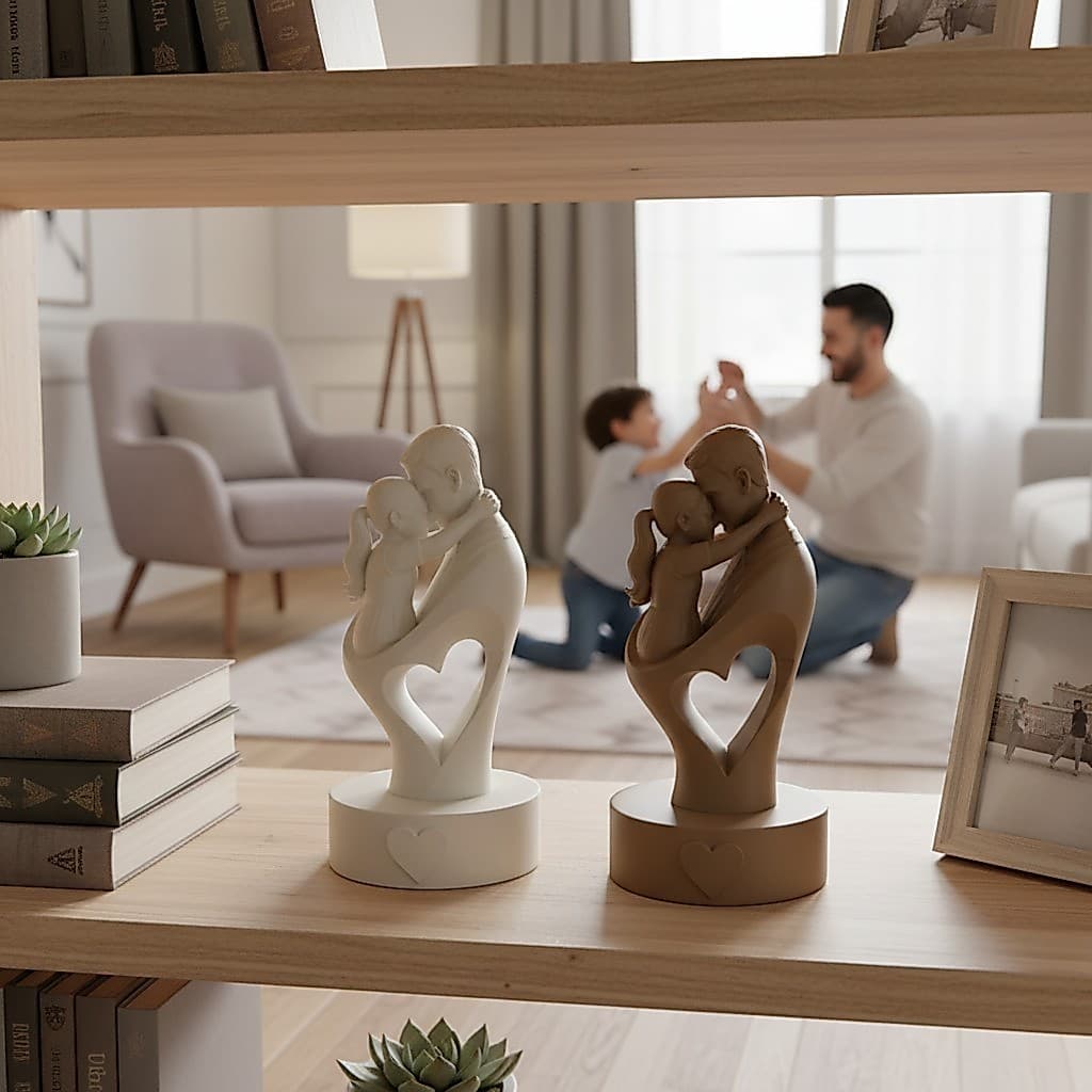 ❤️ Estatueta Dia dos Pais | Pai com Filho(a) | Decoração em PLA | Presente Especial