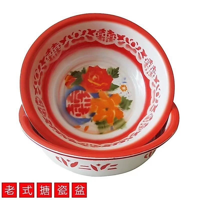 Esmalte puro Material duplo Extra grosso aprofundamento bacia de casamento de casamento antiquado nostálgico Retro cláss