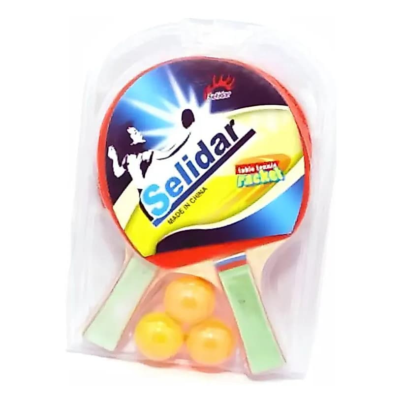 Kit Ping Pong Tênis Mesa Com 2 Raquetes E 3 Bolinhas