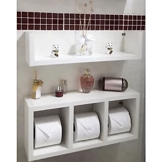 Nicho Prateleira 2 Unidades MDF Branco Decoração mdf