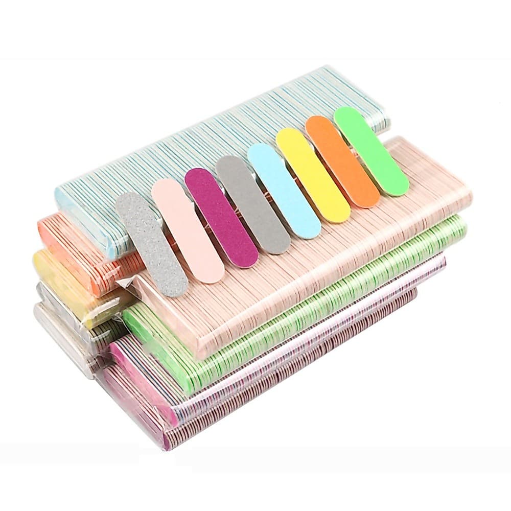 100Pcs/Lote , Lixa De Unhas Dupla Lateral , Mini Descartáveis Tiras De Tampão , Ferramentas De Polimento De Manicure