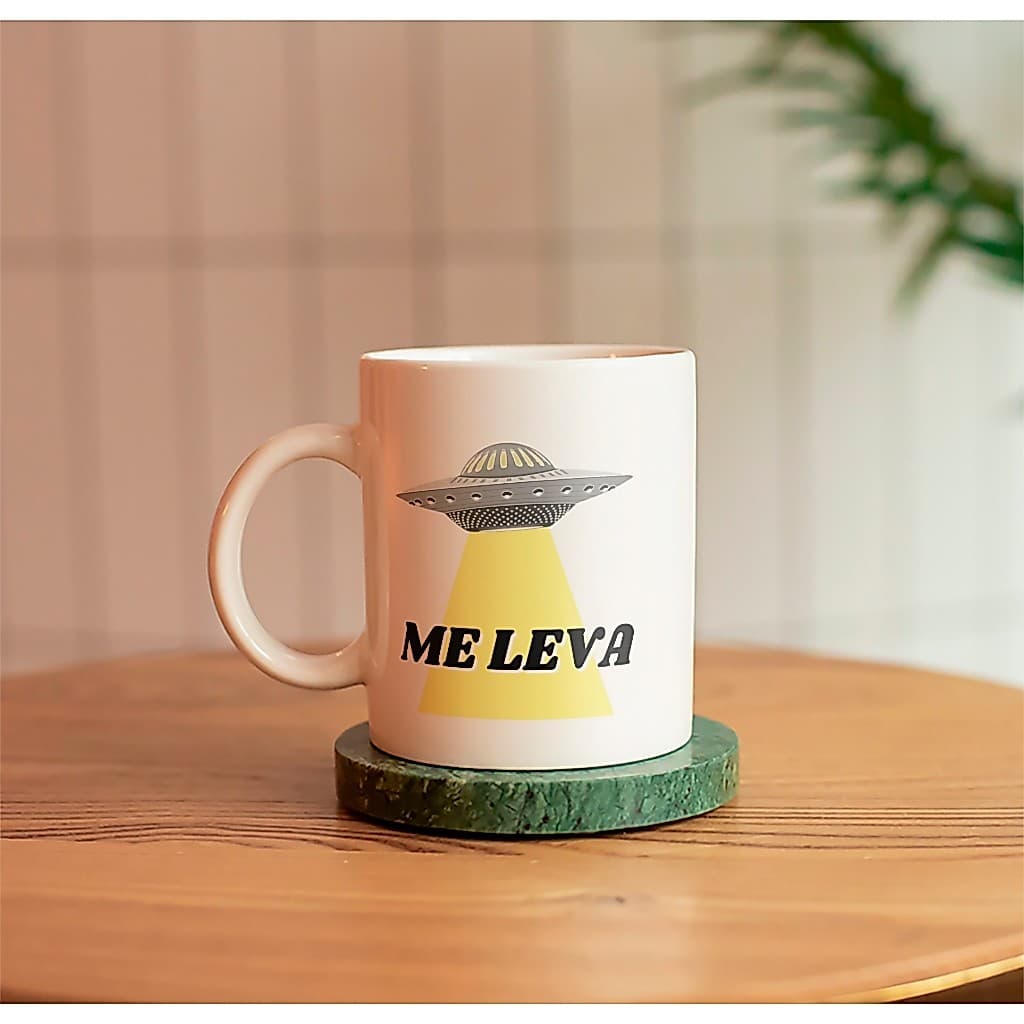 Caneca Porcelana Alien Extraterrestre Me Leva Presente Ovni