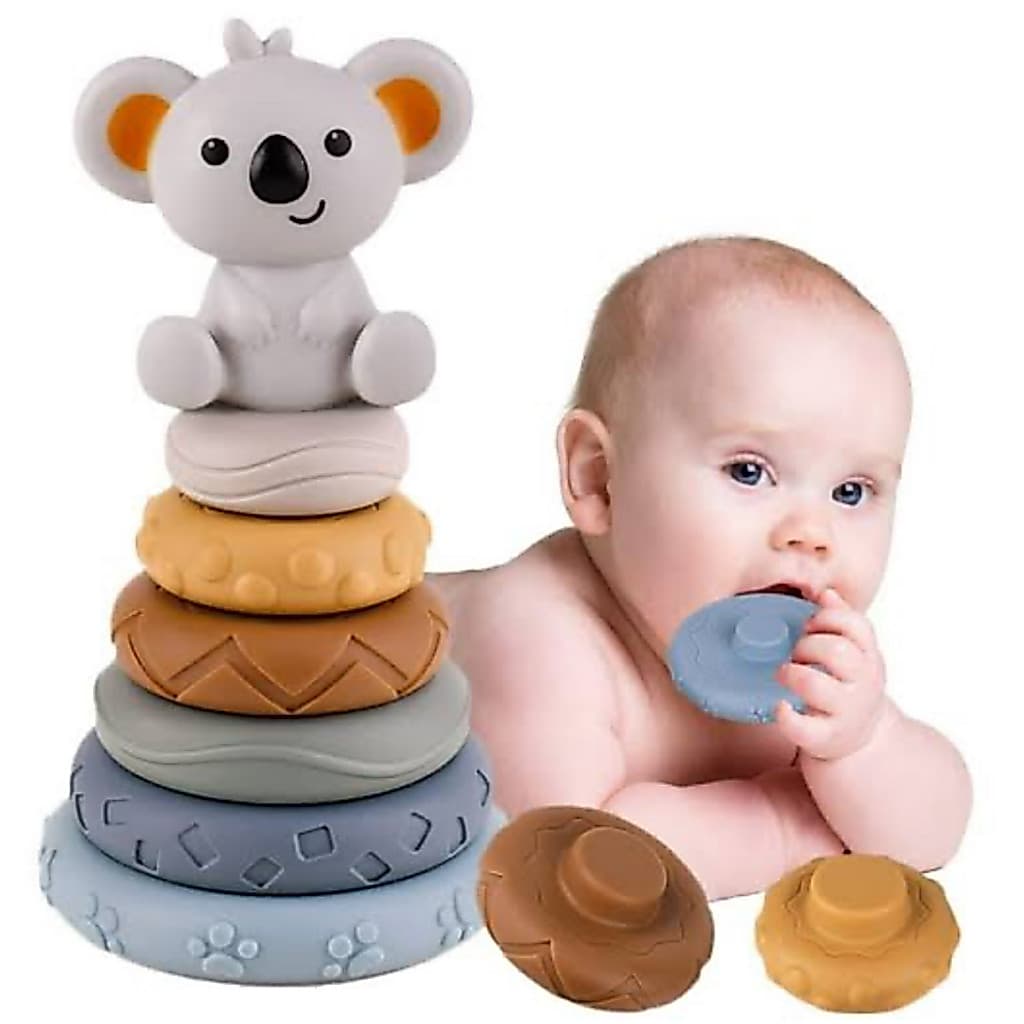 Torre De Empilhar Interativo Sensorial Coalinha MordedOR PARA BEBE mONTESSORIE