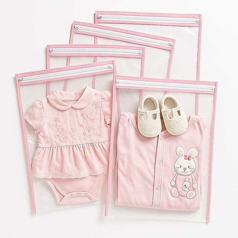 Kit 5 Saquinhos Maternidade Bebê Viagem Mala Menino Menina Organizador Multiuso