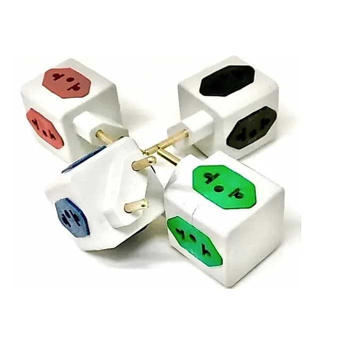 Kit 50 Peças Bob Cubo Adaptador de Tomada