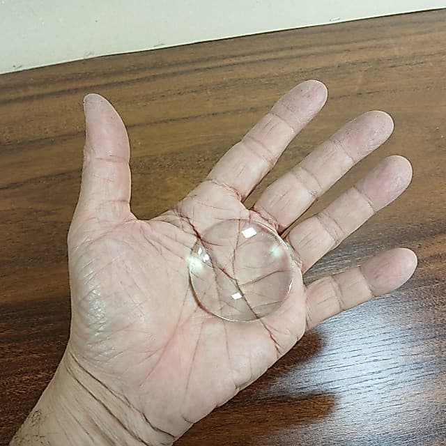 01 Lupa Vidro Óptico 5cm Antiga Aumento 3x Orig Legítim Rara