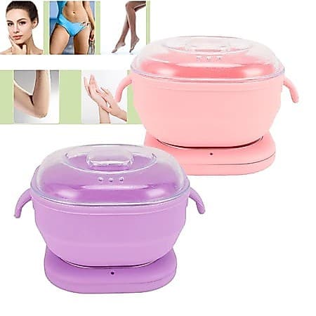 Dobrável Aquecedor De Cera Panela De Cera Silicone Kit Completo Rosa Roxo Portátil Leve Fácil de Limpar