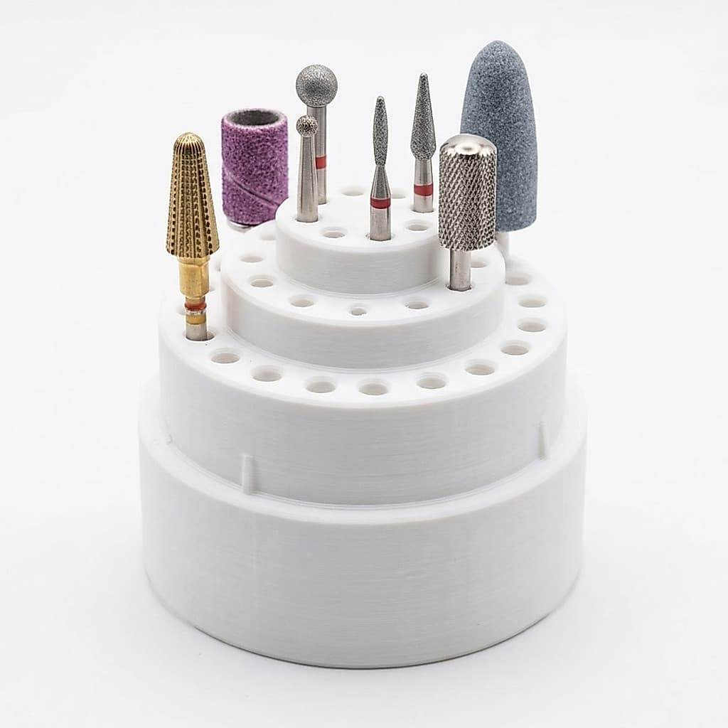 Organizador de Brocas para Unhas Profissional | Suporte Fresa Manicure Nail Designer | Porta Brocas