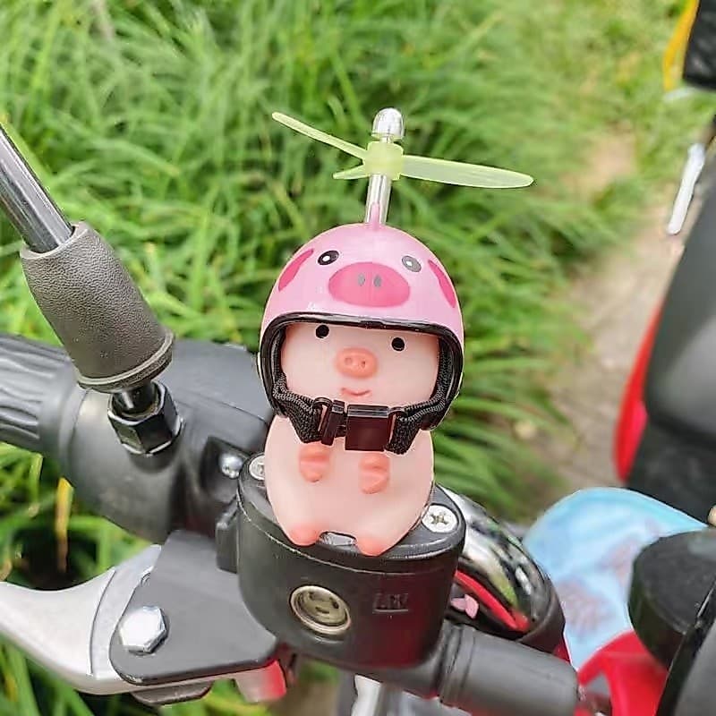 Mini Borracha Porco Rosa Boneca Bonito Hélice Automóvel Decoração Da Motocicleta Bicicleta Universal