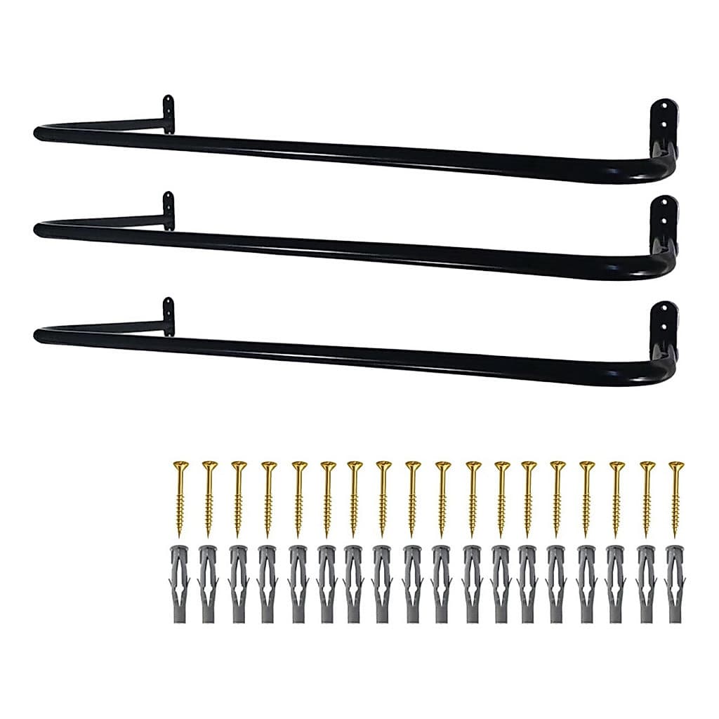 3 Araras de roupas Expositores Loja Cabideiros Fixos De Parede 80cm Reforçado Suporta 50kg