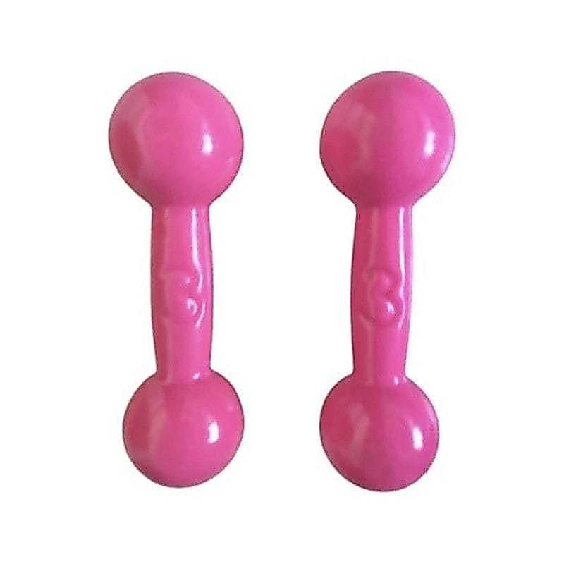 Par Halter Bola 3kg Rosa Treino Em Casa Funcional