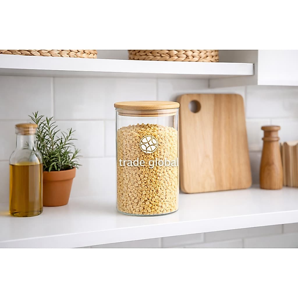 POTES DE VIDRO COM TAMPA DE BAMBU HERMÉTICA -BIGOOHOME- 750ML CADA- IDEAL PARA ALIMENTOS