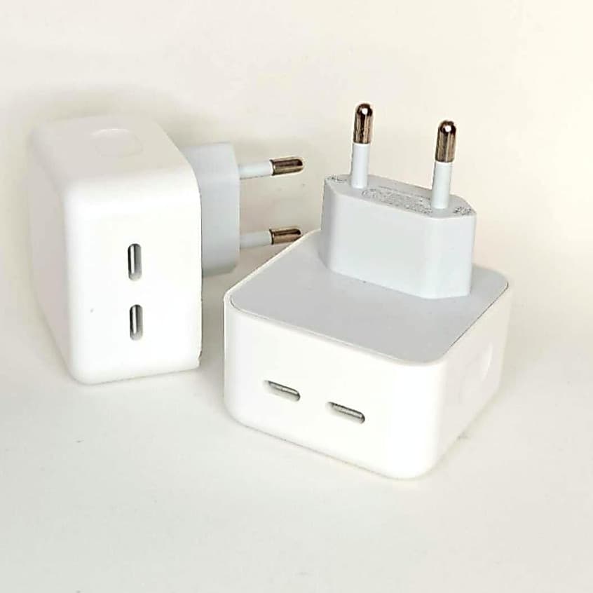Carregador Fonte Usb C Duplo 50W Fonte Carregador Usb-c Para iPhone Tomada 2 Entradas Usb-c Pronta Entrega