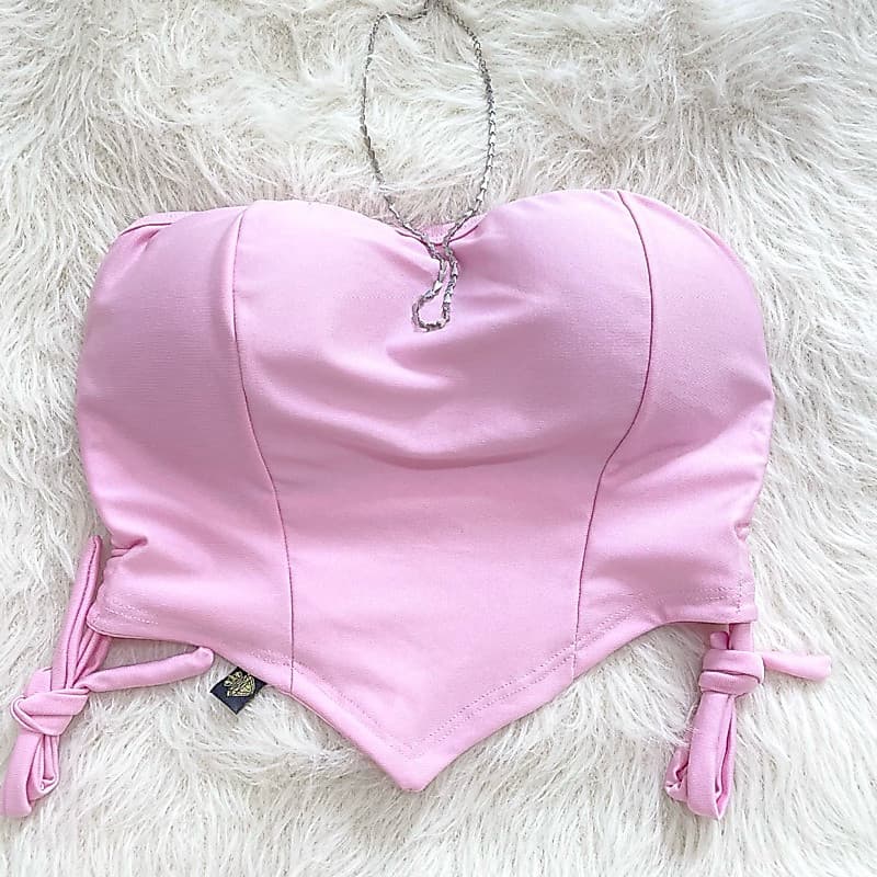 Cropped Feminino Juliette Detalhe Corset Amarrável Tomaram