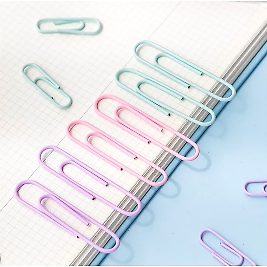 Clipes Para Papel Cor Pastel - 60 Unidades