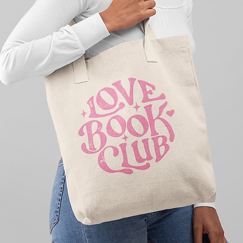 Ecobag Estampada Em Algodão Cru Bolsa Sacola Love Book Club Bolsa Ecológica