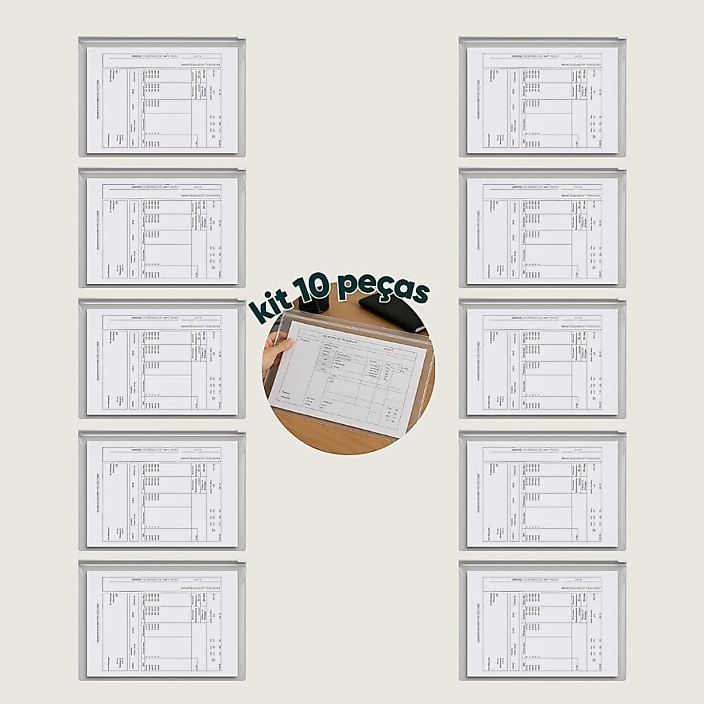 Kit 10 Pasta Zip Zap Organizadora Multiuso Estojo A4 G 33x24