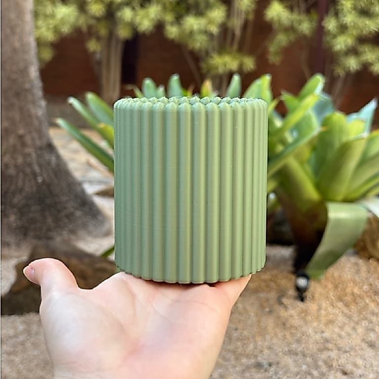 Pote MÉDIO Porta Canetas Maquiagem Escova De Dente Multiuso Canelado - Moderno em Impressão 3D