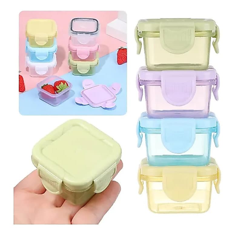 Kit Mini Potes C/tampa Para Congelar Papinha C/ 8 Pcs 60 Ml