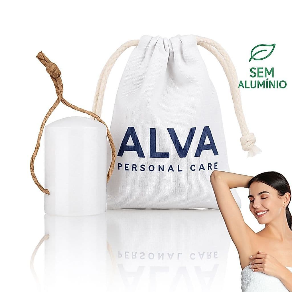 Desodorante Alva Cristal Pedra 120g Sem Embalagem - Natural, Vegano, Sem Alumínio, Sem Cheiro