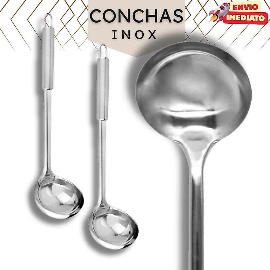 Kit 2 Conchas Inox Cozinha Restaurante Buffet Concha Caldo Feijão Sopa