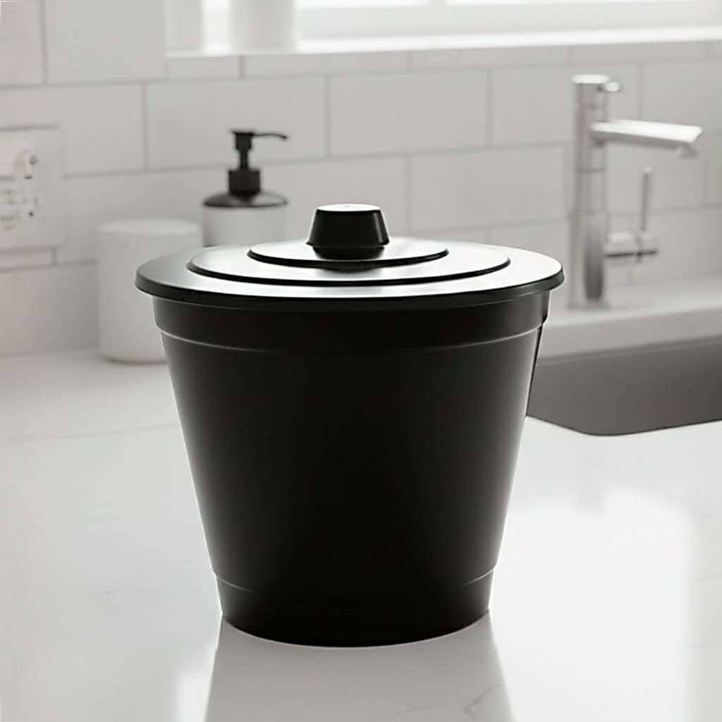 Lixeira Plástica 3L Com Tampa Compacta Minimaista Ideal Para Banheiro Cozinha Escritório Organização
