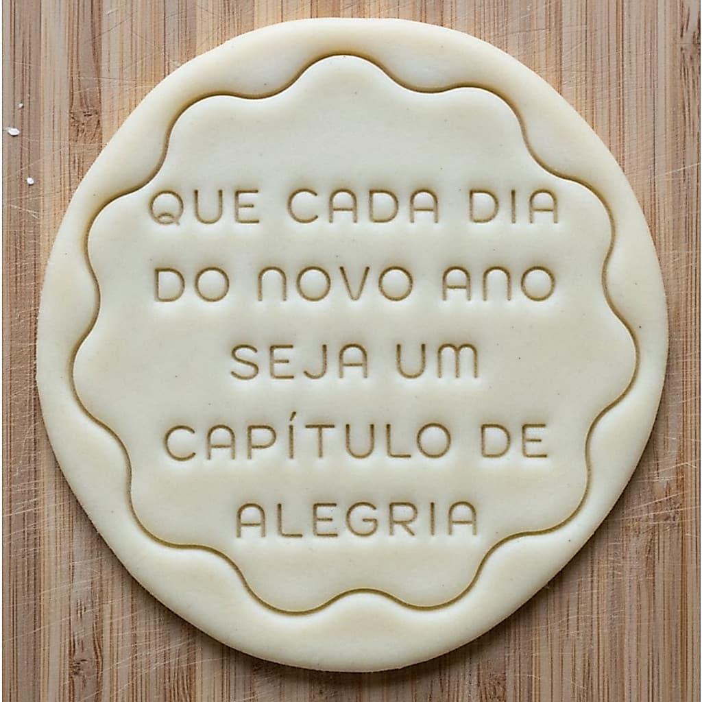 Mensagem Ano Novo Cortador Marcador Biscoito para Pasta Americana Confeitaria Réveillon Decoração Carimbo