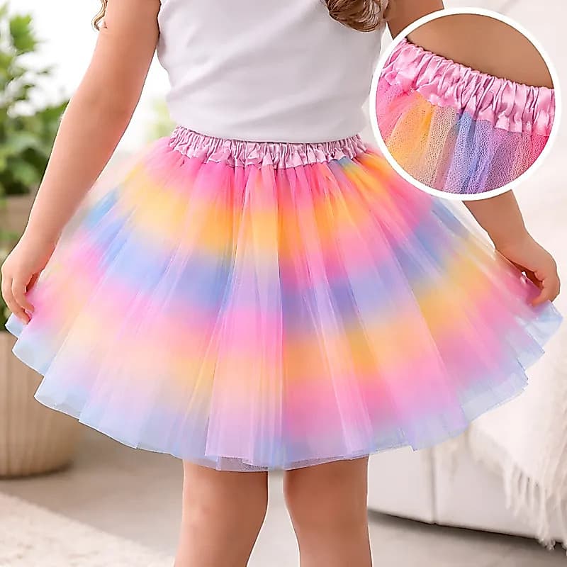 Saias Tutu Colorida Tule 40cm com Elástico Tamanho único Carnaval Festa Aniversário Infantil