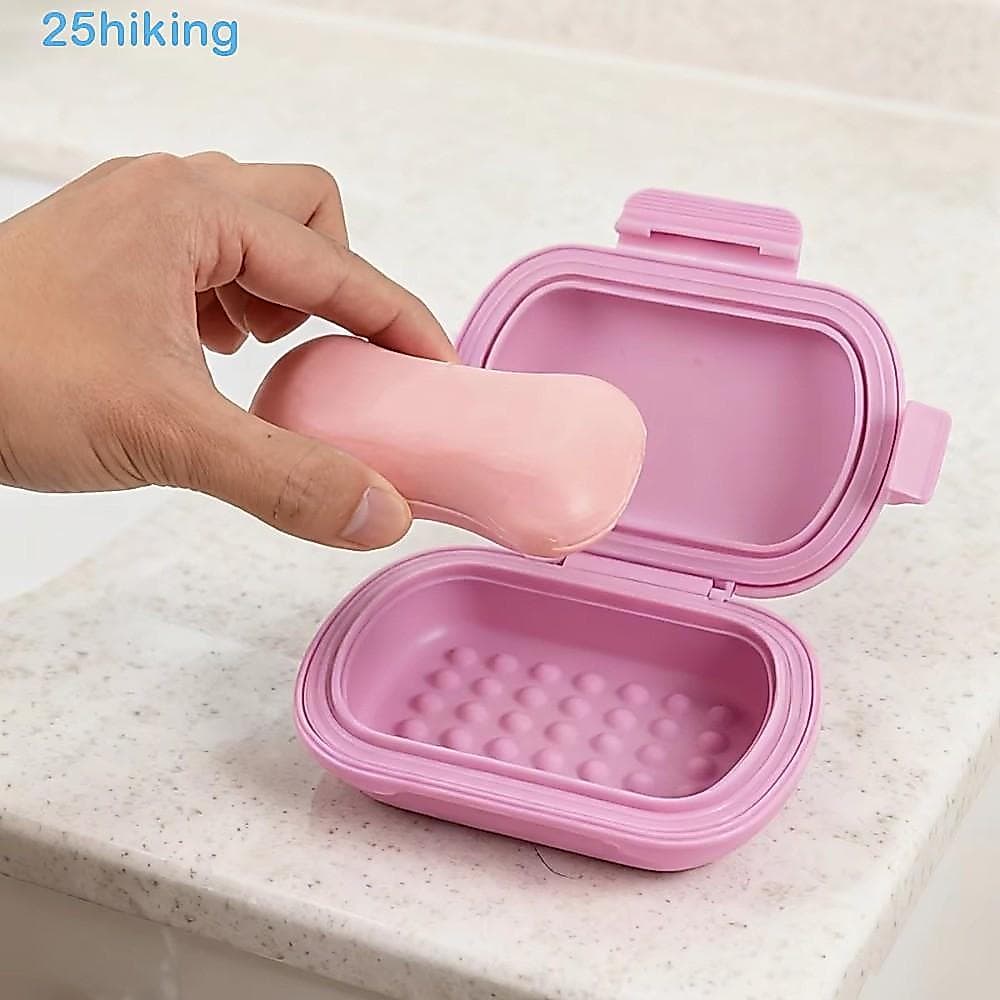 Caixa De Sabonete Para Viagem , Recipiente À Prova D'água De Vazamento , Suporte De Silicone Com Tampa Superior Articula
