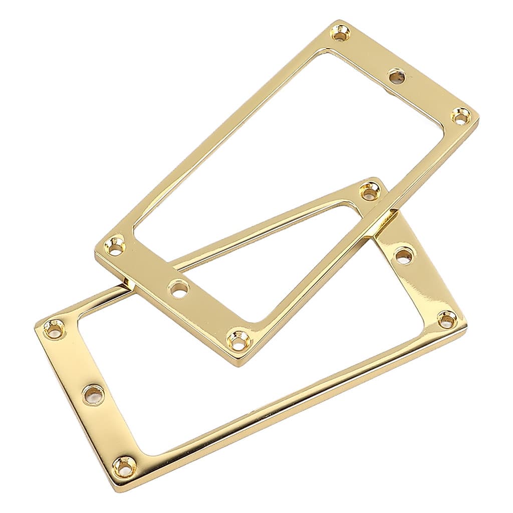 sicibr 2 Peças Moldura De Captador De Guitarra Elétrica Liga De Zinco Plana Humbucker Capa De Anel De Montagem 4x4mm Our
