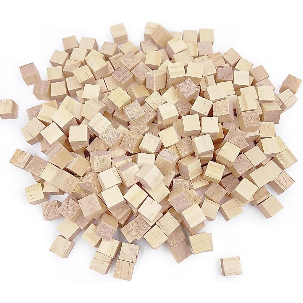 Blocos de madeira  de 1,5 cm, pacote com 300 pequenos cubos de madeira para artesanato