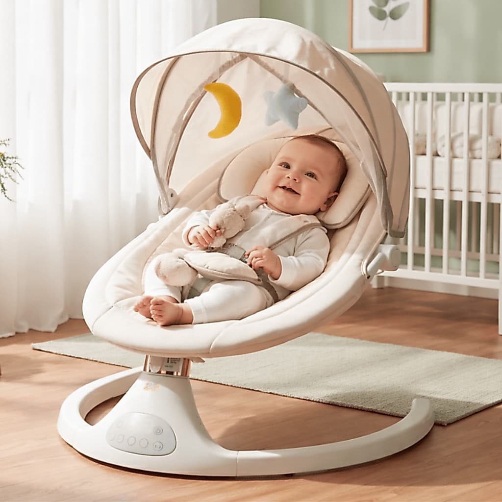 Cadeira de Descanso e Balanço Elétrica para Bebê Baby Style com Música, Mosquiteiro Controle Remoto