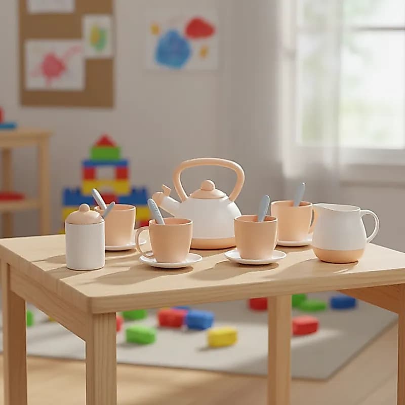 Jogo de Chá Café Bule Xicara Infantil Montessori Pedagógico Menina