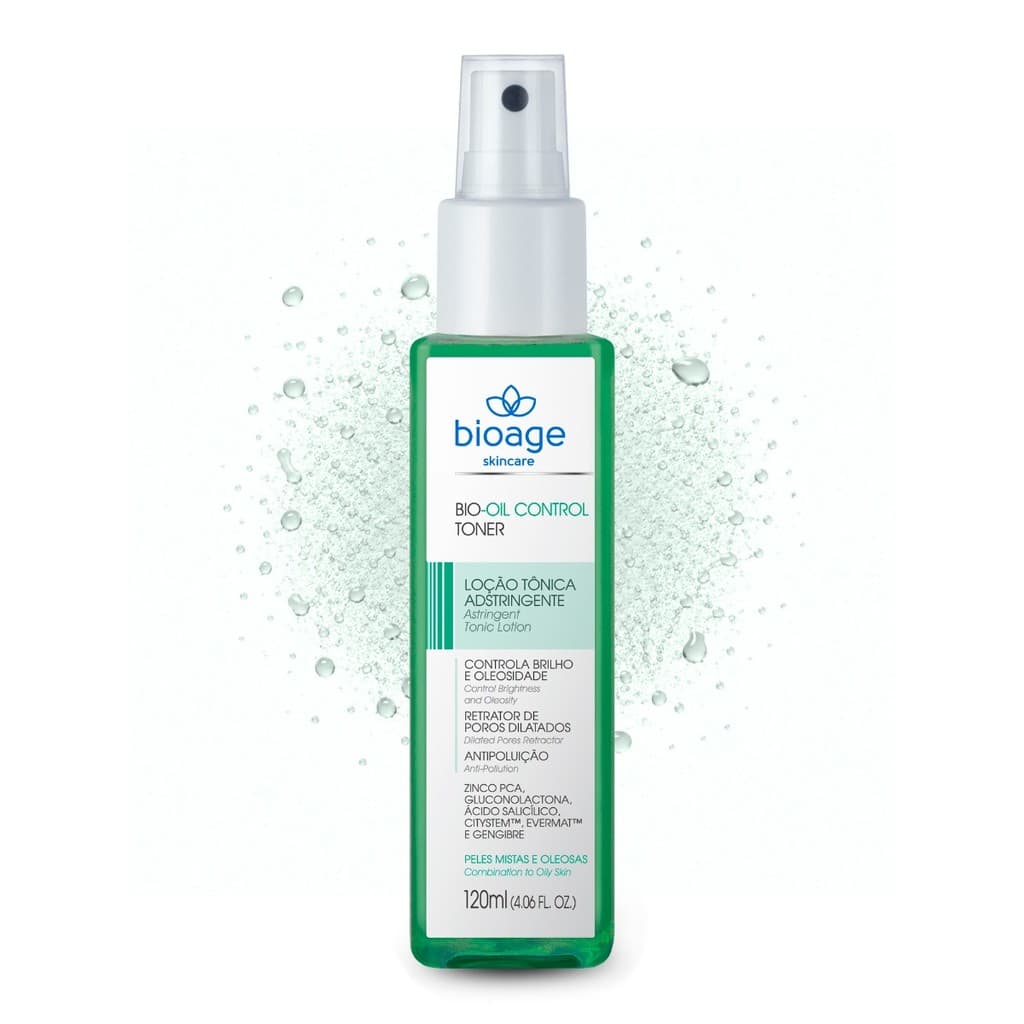 Tônico Facial Antioleosidade Bioage Bio-Oil Control Toner 120ml - Dermocosméticos Profissionais Pele Acneica