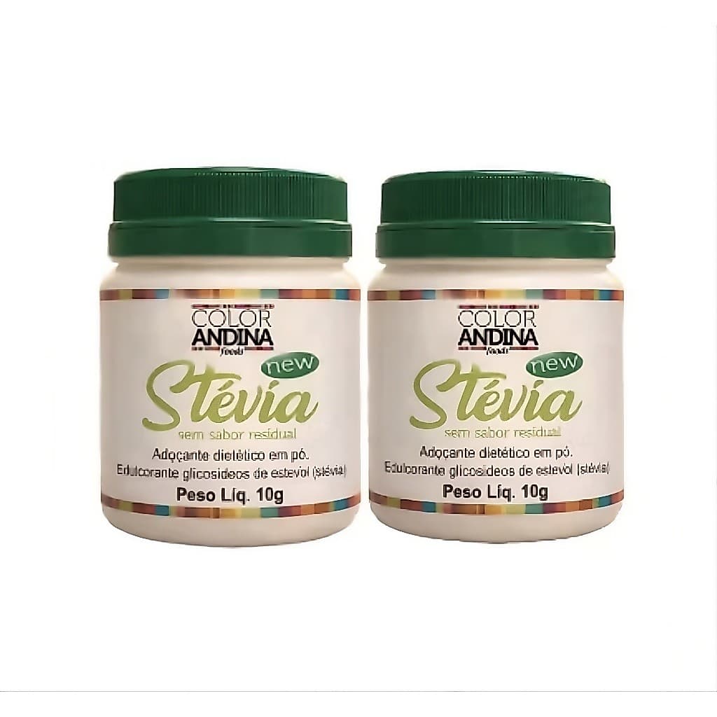 2x Adoçante Natural Stévia 10g Sem Amargor - Color Andina