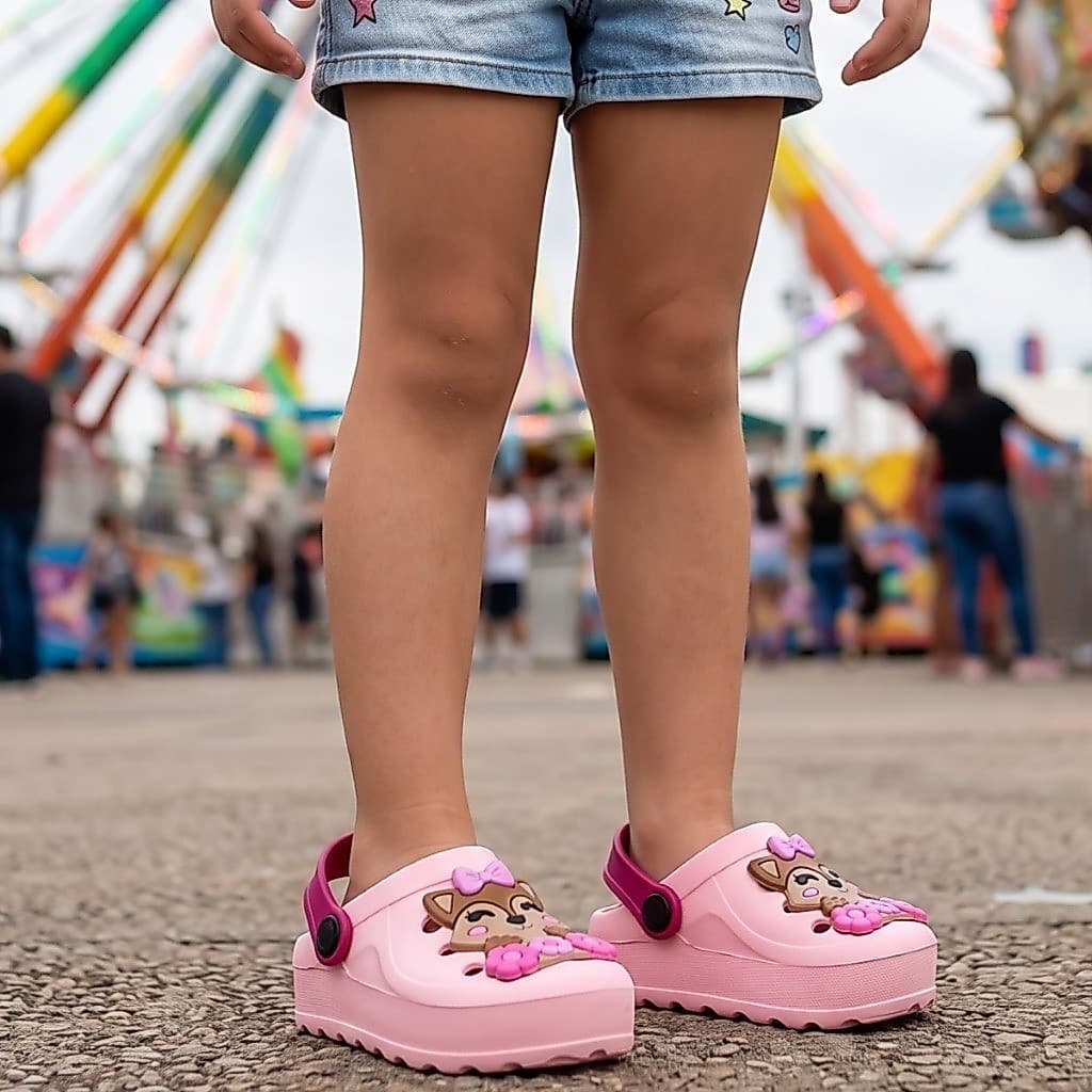 Babuche Feminino Infantil Juvenil Raposa Antiderrapante Casual Estiloso Menina Bebê Promoção